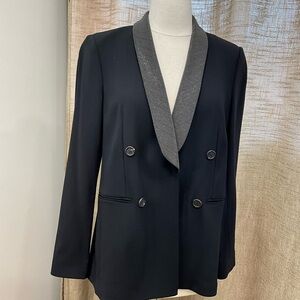 Brunello Cucinelli Black Blazer Monili Lapel Size IT 42 US 6 Evening Business